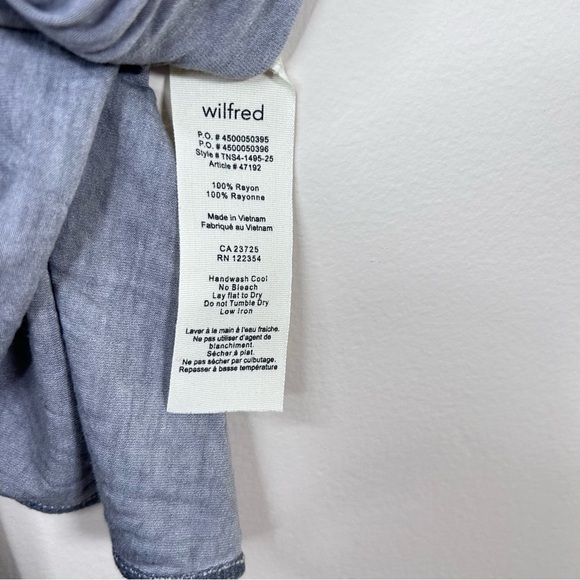 Wilfred Anvers Rayon  Short Sleeve Tee Shirt with Split Back Washed Grey Medium - Picture 5 of 9